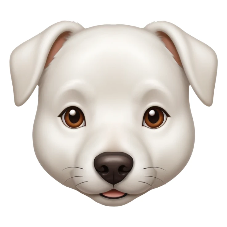 Un perrito blanco con la nariz marrón y un lunar oscuro en la nariz  sticker