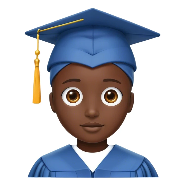a nigerian ai chatbot with a graduation cap on sticker