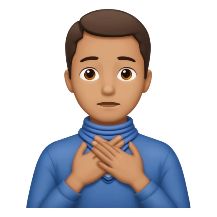 Man with hands gripped around neck crossed like he is choking sticker