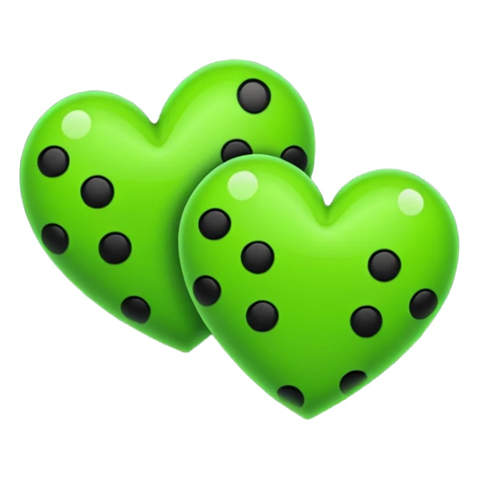 Neon green hearts with black spots on it sticker