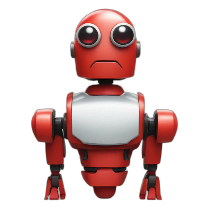 red robot with a black domed head and red eyes from spider-man universe sticker