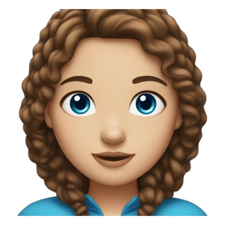 curvy girl with brown hair and blue eyes sticker