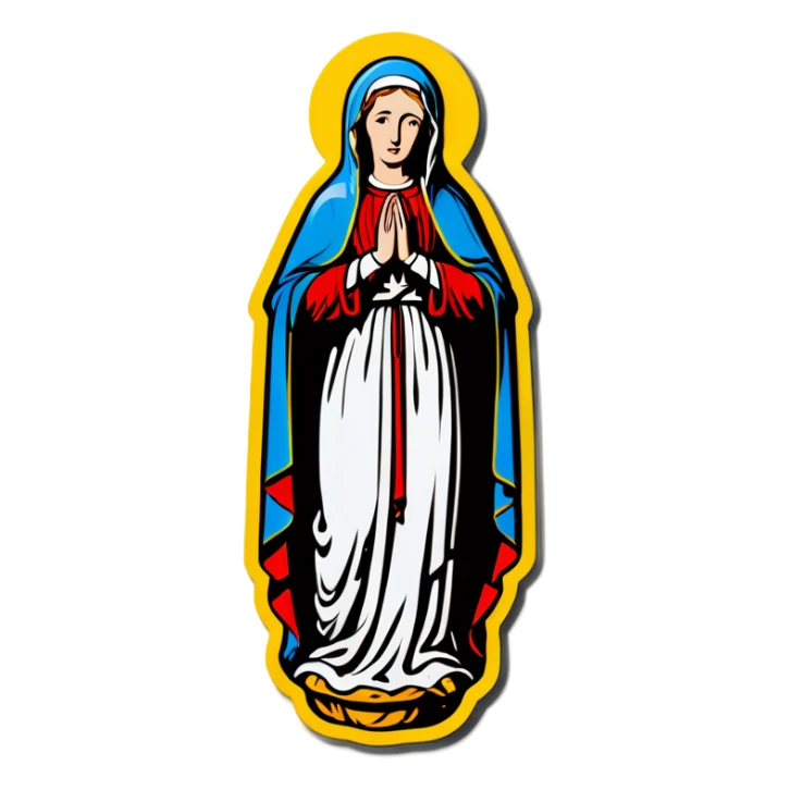 Virgin Mary, prayer candle, candle   sticker