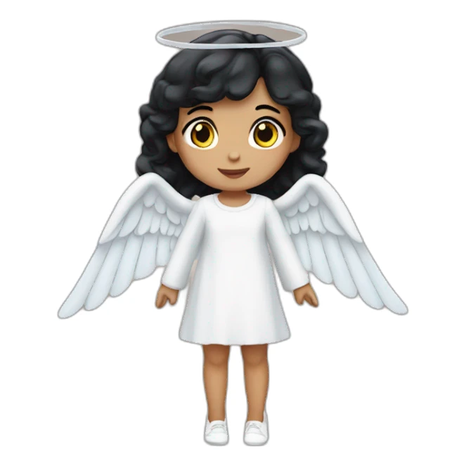 Angel mini girl with black hair  sticker