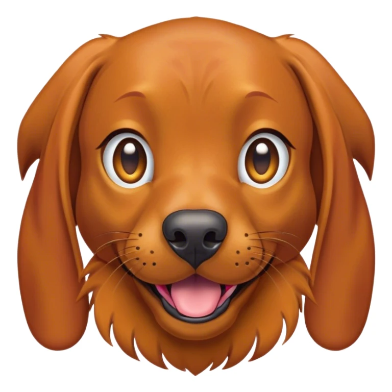 Cinematic Comical Vizsla Portrait Emoji, Head tilted dramatically with an exaggeratedly amused expression, featuring a striking rust and gold Fur with bold accents, wide, expressive amber eyes filled with playful disbelief, Simplified yet hilariously expressive features, highly detailed, glowing with a slightly sassy glow, high shine, dramatic yet playful, stylized with an air of cheeky mischief, bright and endearing, soft glowing outline, capturing the essence of a spirited and over-the-top companion, so meme-worthy it feels like it could side-eye its way into internet fame instantly! sticker