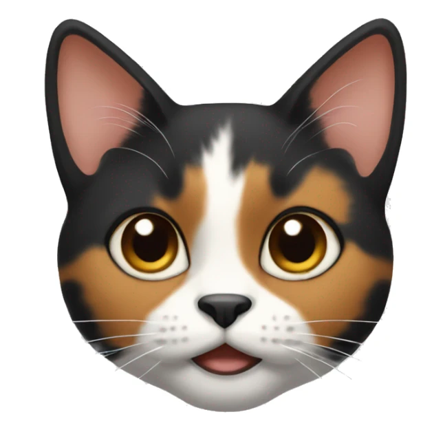 calico cat face sticker