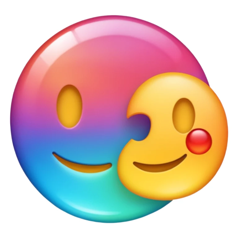 Emoji word “Metafora”, each letter as a metaphor, glossy emoji style, bright gradient, rounded vector, transparent background, PNG sticker