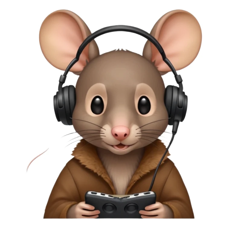 rat listening to music  sticker