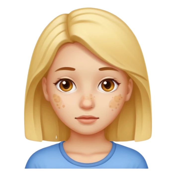 Girl with acne skin sticker