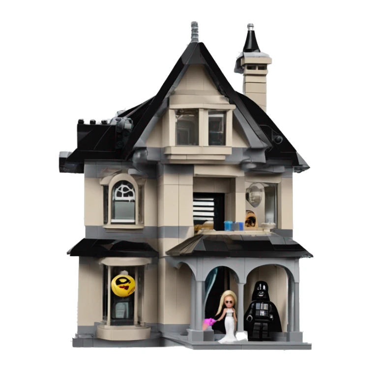 Lego Darth Vader and Barbie’s very dusty old disturbing disgusting ghostly haunted horror dream house mansion  sticker