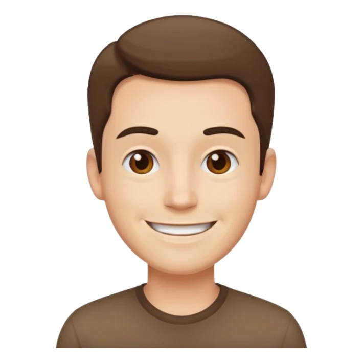 man white skin, wear brown shirt sticker