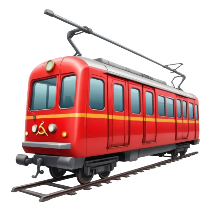 Soviet metro train with hammer and sickle symbol sticker