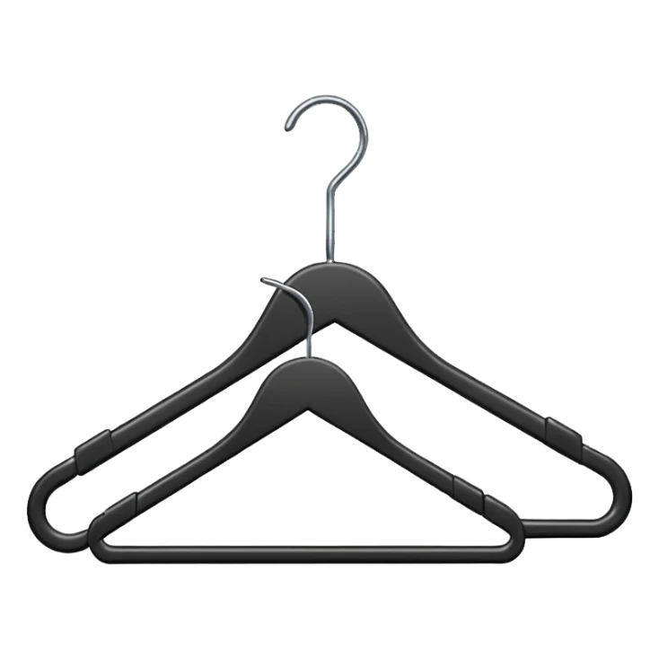 one black clothed clothing hanger sticker