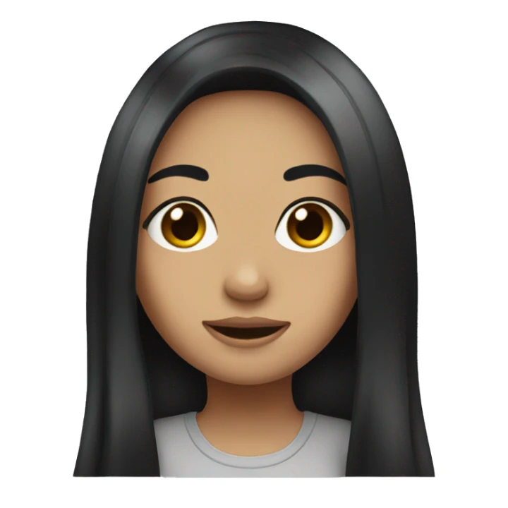 Pretty girl with long black hair sticker