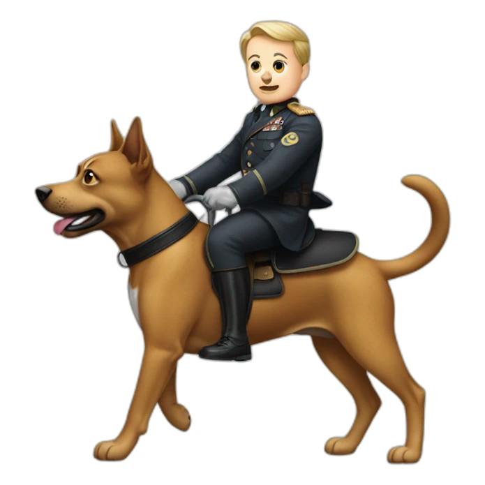 Adolf riding a dog sticker