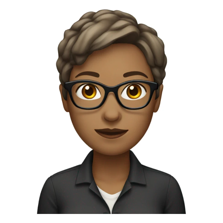 White women with short brown hair and thin glasses  sticker