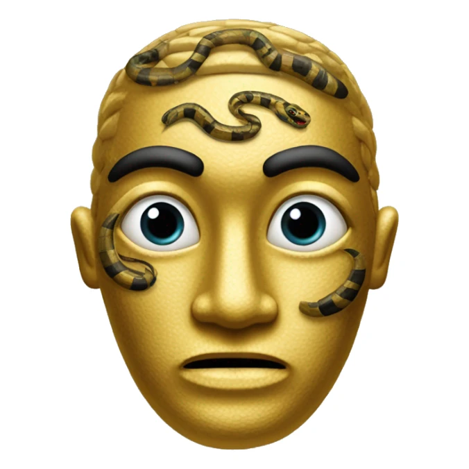 mascara de oro de la culura nazca con serpiente en la cabeza sticker