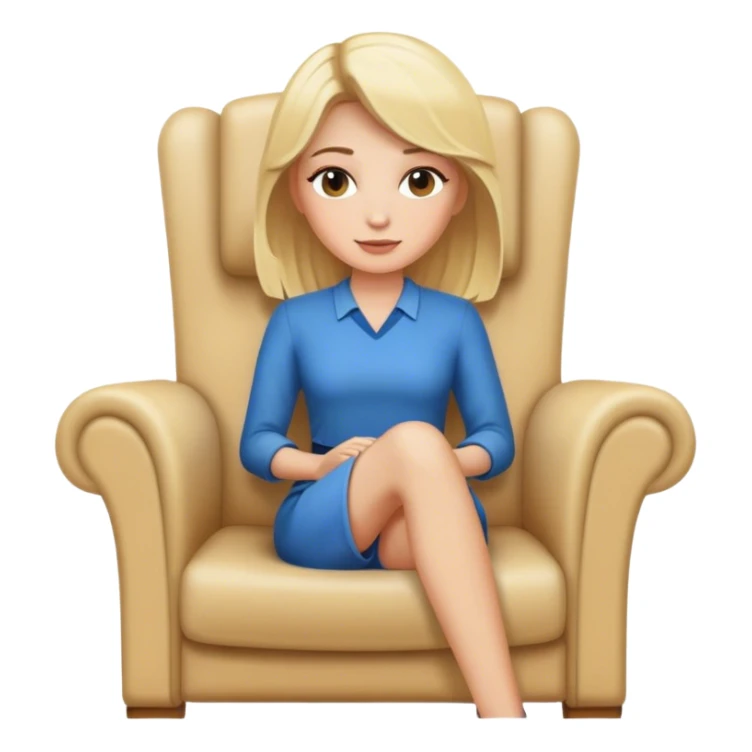 Blonde woman sitting in a chair sticker