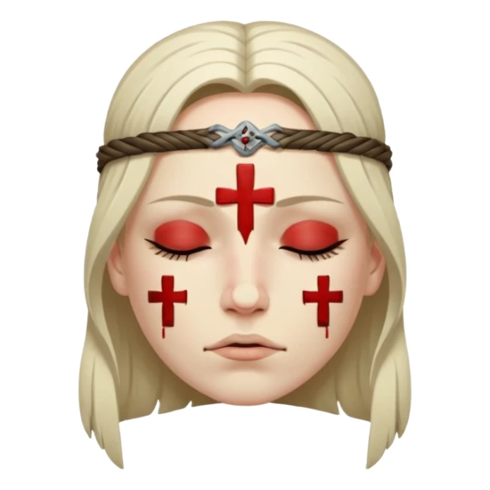 Warrior dead and closed eyes with cross eyes sticker