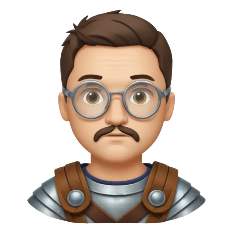 scientist, wearing gladiator cloth, big round glassed sticker