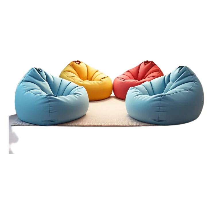 cozy chill zone lounge area with beanbags and ambient lighting sticker