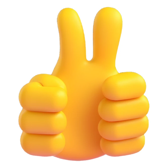 thumbs up emoji in 3D style sticker