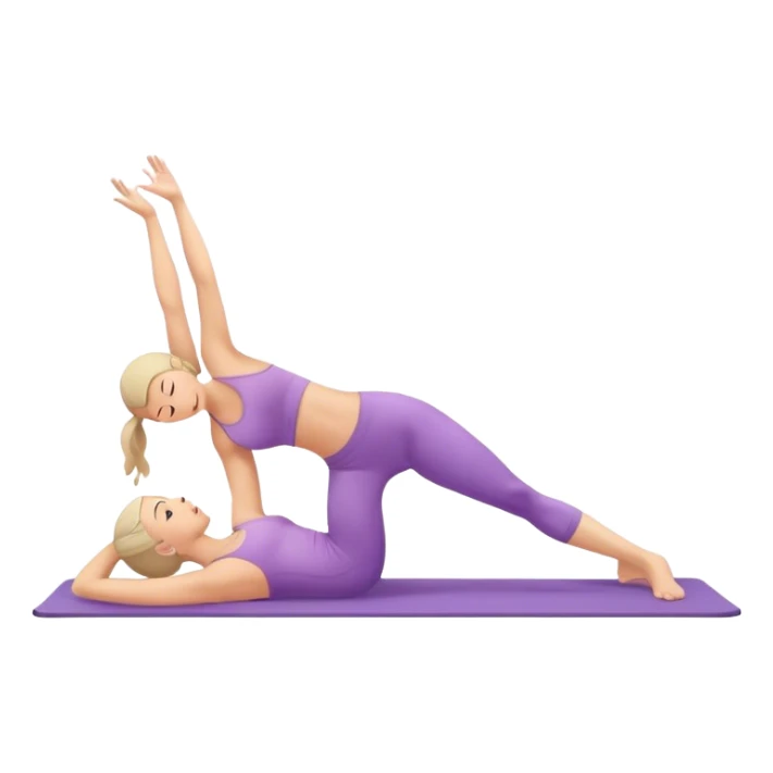 Girl doing a pilate exercize. We have a side view of her sticker