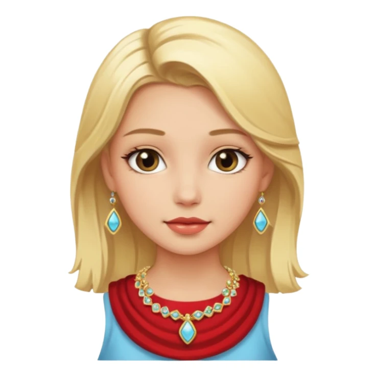 blonde girl with jewelry sticker