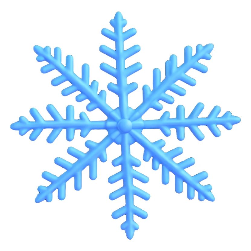 snowflake emoji with blue hues symbolizing low temperature sticker
