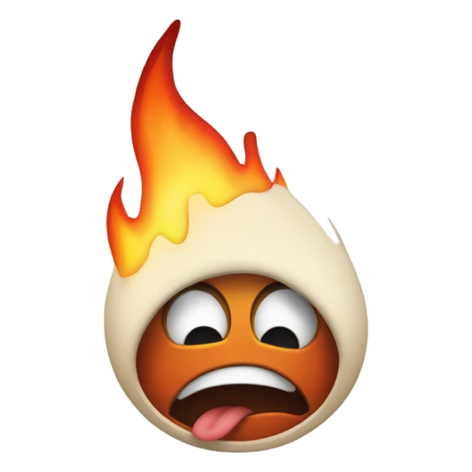 Default panicking emoji face with top of head on fire sticker