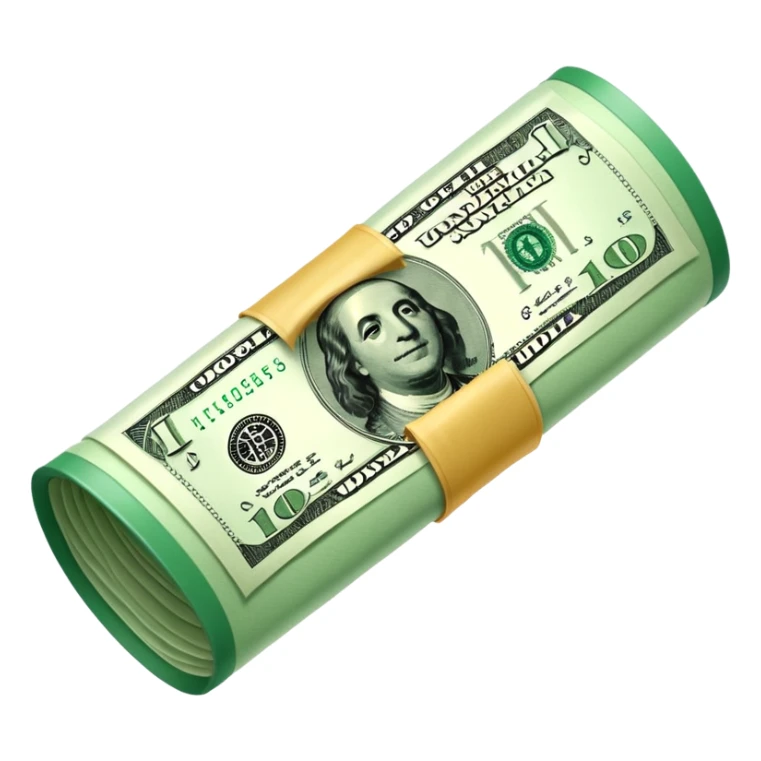 Money that is like a tube One dollar sticker