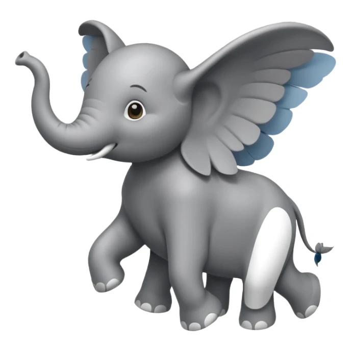 Flying elephant sticker