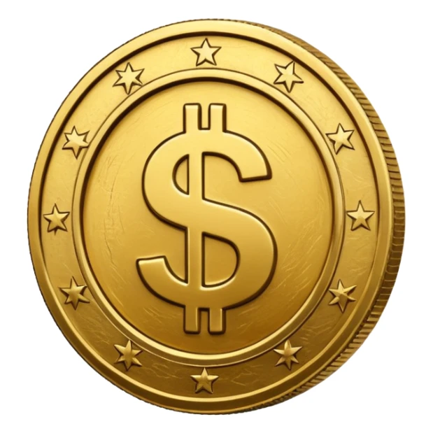 coin with dollar sign but design guidline in middle sticker