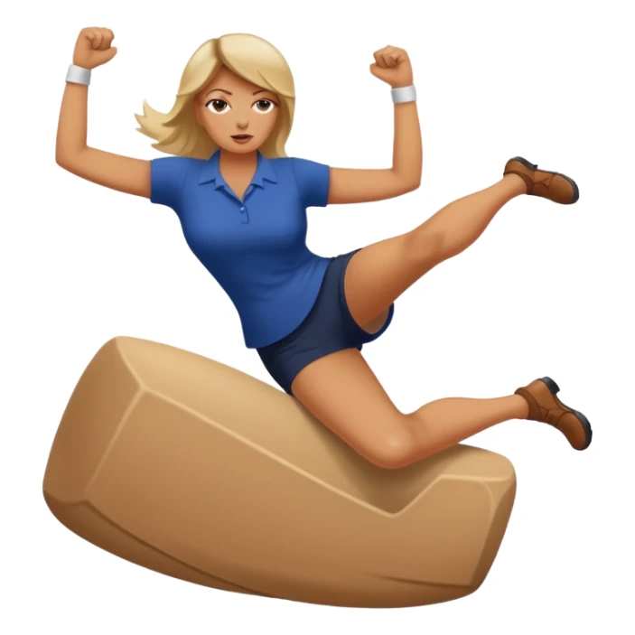 woman kicking donald trump between his legs sticker