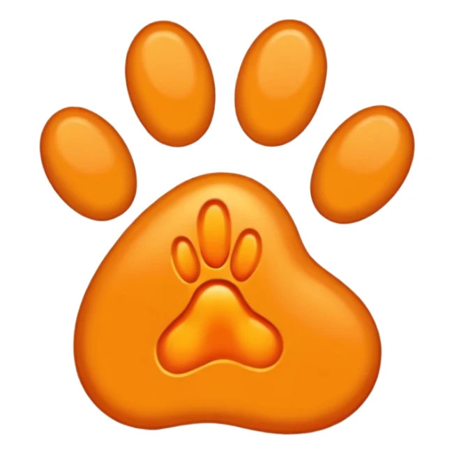 a very light orange pawprint sticker