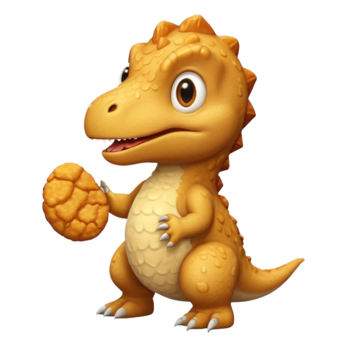 Cute Trex scared of dino chicken nugget sticker