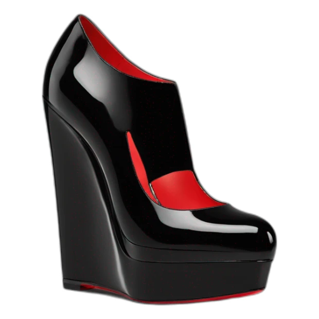 WEDGE heel LOUBOUTIN black PATENT sticker