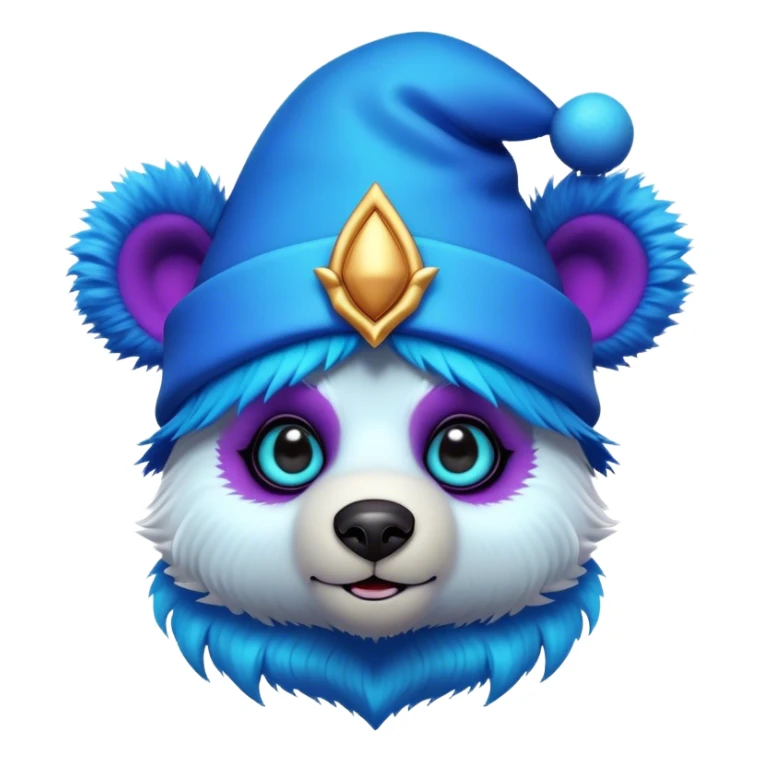 3D, adorable little Pixar style blue neon punk bear wearing a jester hat, ultra detailed, each lash, eye, and strand of fur is shown in stunning detail as though captured in a timeless photograph, rich textures, visually rich, so lifelike it feels like it could leap off the page at any moment sticker