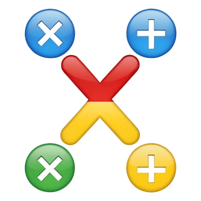 plus symbol, minus symbol, multiplication symbol, division symbol sticker