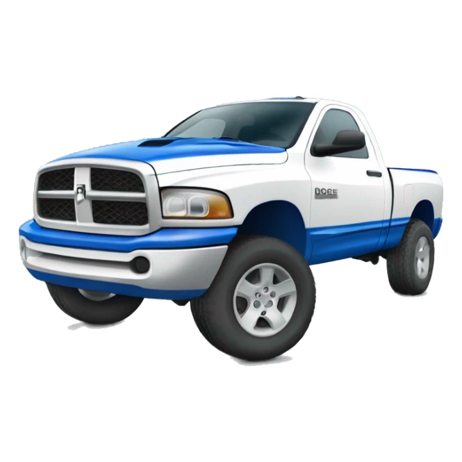 Dodge ram 2nd gen white faded to blue sticker