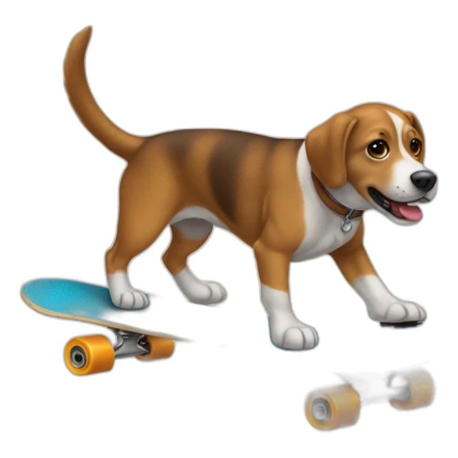 Un chien qui fait du skate sticker
