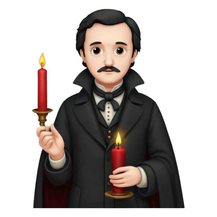 edgar allan poe at christmas full body sticker