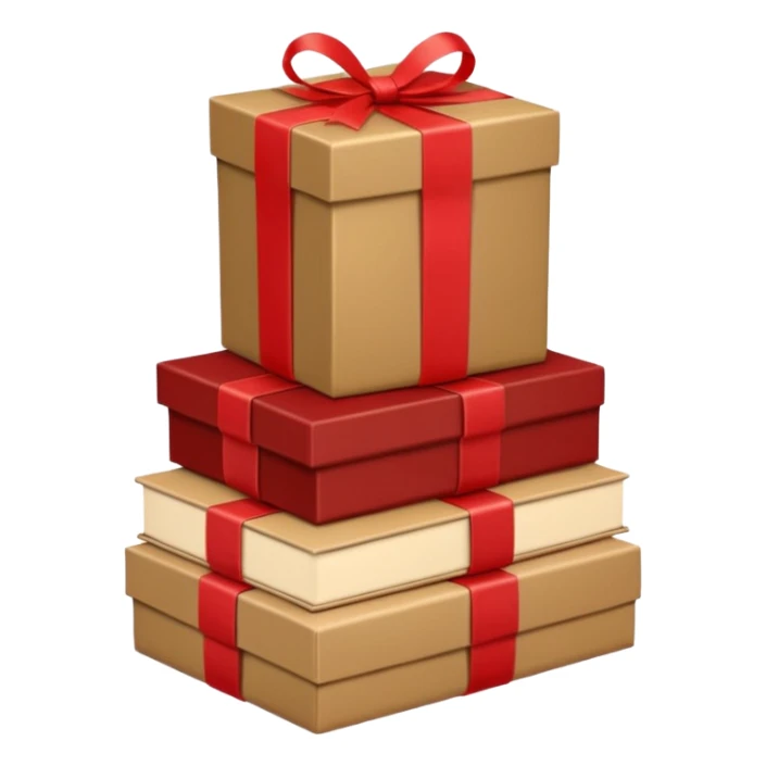 stacks of beautiful beige gifts and brown books sticker