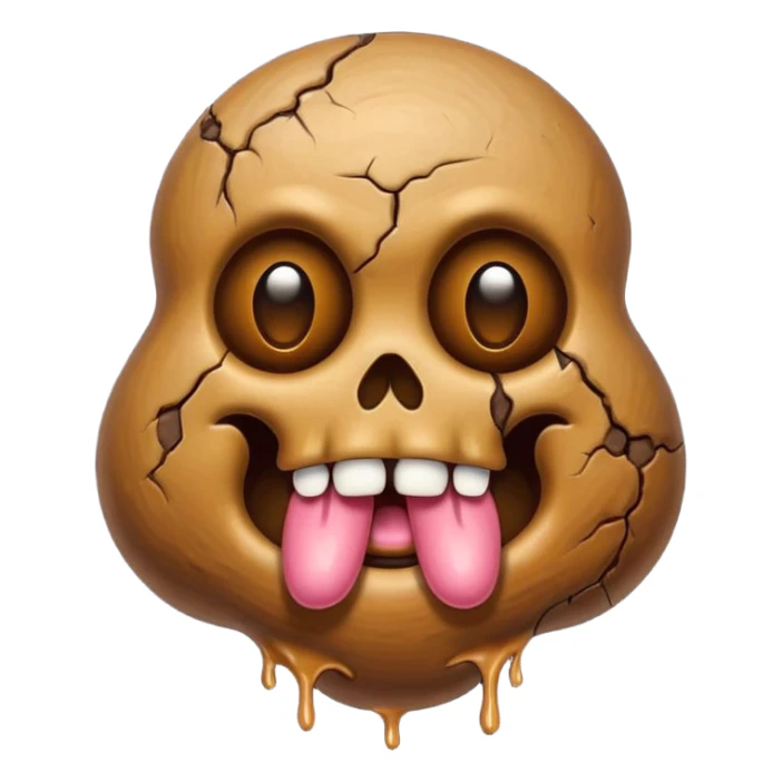 ((cartoon poop emoji))with  3 skulls sticker