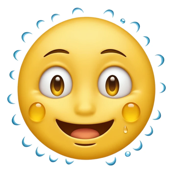 😊🥺 these emojis but with flies around it and its happy yellow face emoji sticker