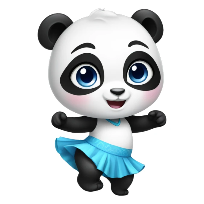 Female blue eyed baby panda dancing sticker