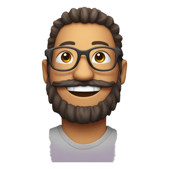 Smilie face with horn-rimmed glasses and a beard sticker