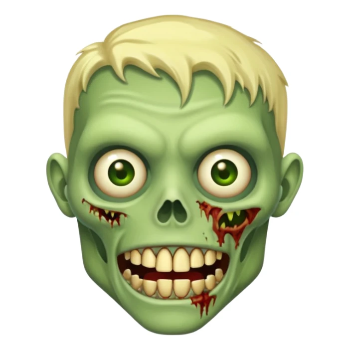 Zumbi verde com dente dourado um pouco humano sticker