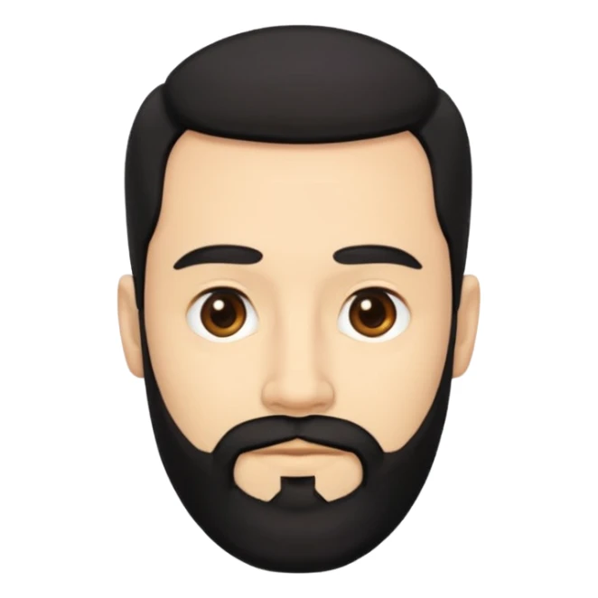 men without winkles with beard and black hair sticker