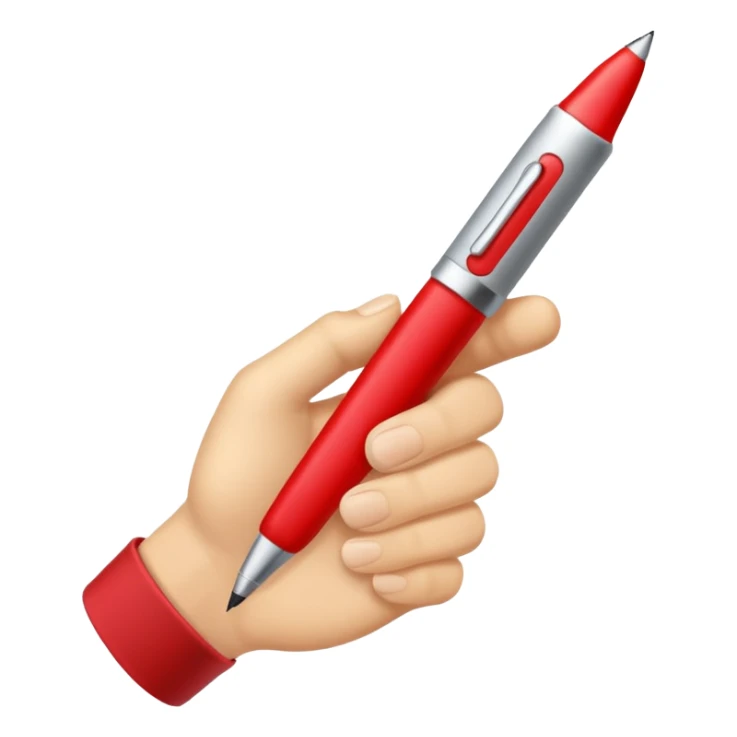 this emoji ✍🏻 with a red pen writing  sticker